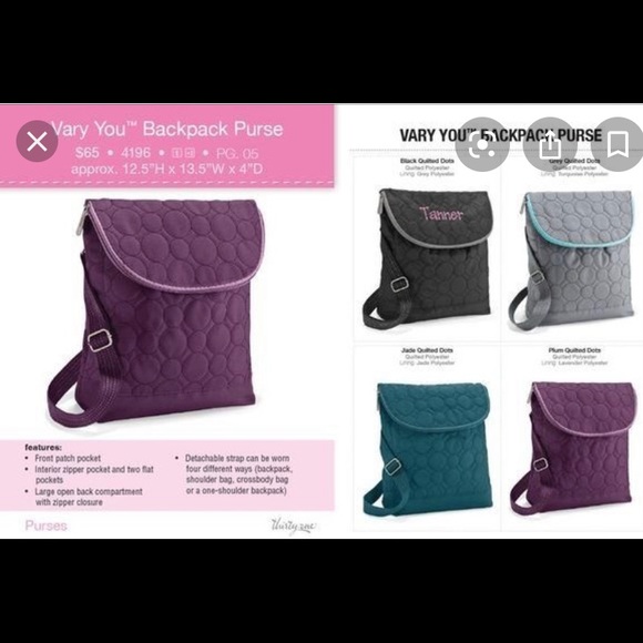 NWOT thirty-one Vary You Backpack Purse - Picture 6 of 6